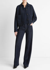 VINCE | Double-Face Cropped Jacket in Jackets - COASTAL BLUE