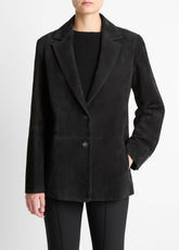 VINCE | Suede Blazer in Blazers - BLACK