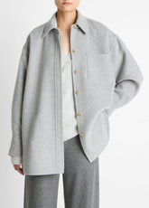 VINCE | Double-Face Wool & Cashmere-Blend Shirt Jacket in Jackets - HEATHER GREY