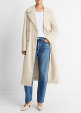 VINCE | Padded Cotton Long Coat in Coats - WHITE TEA