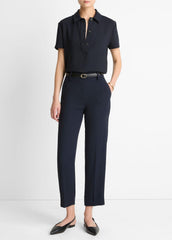 VINCE | Crepe Tapered Pull-On Pant in Trousers - COASTAL BLUE