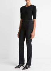 VINCE | Cotton-Blend Slim Cigarette Pant in Trousers - BLACK