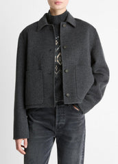 VINCE | Wool & Cashmere-Blend Short Jacket in Jackets - CHARCOAL