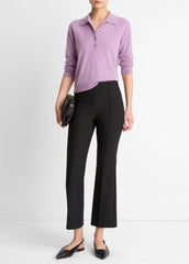 VINCE | Cashmere-Silk Polo Sweater in Cashmere - MULBERRY