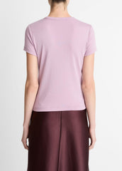 VINCE | Pima Cotton-Blend '90s Shrunken T-Shirt in Short Sleeve - AMETHYST