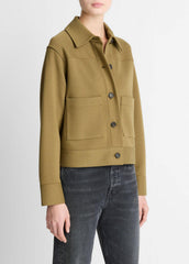 VINCE | Double-Face Cropped Jacket in Jackets - DARK OLIVE STONE