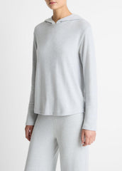 VINCE | Cozy Long-Sleeve Hoodie in Sweatshirts & Hoodies - HEATHER PALE GREY