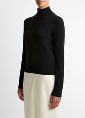 VINCE | Cashmere Turtleneck Sweater in Turtleneck - BLACK