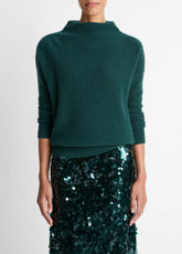 VINCE | Plush Cashmere Funnel-Neck Sweater in Turtleneck - JUNIPER
