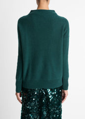 VINCE | Plush Cashmere Funnel-Neck Sweater in Turtleneck - JUNIPER