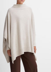 VINCE | Merino Wool-Cashmere Funnel-Neck Poncho in Accessories - HEATHER MARBLE