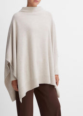 VINCE | Merino Wool-Cashmere Funnel-Neck Poncho in Accessories - HEATHER MARBLE