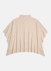 VINCE | Merino Wool-Cashmere Funnel-Neck Poncho in Accessories - HEATHER MARBLE