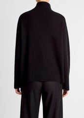 VINCE | Wool-Cashmere Side-Slit Turtleneck Sweater in Turtleneck - BLACK