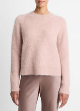 VINCE | Brushed Alpaca-Blend Crew Neck Sweater in Crew Neck - BEET ROOT