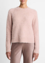 VINCE | Brushed Alpaca-Blend Crew Neck Sweater in Crew Neck - BEET ROOT