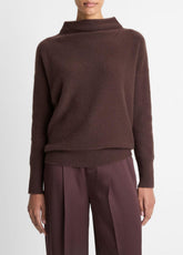 VINCE | Plush Cashmere Funnel-Neck Sweater in Turtleneck - TRUFFLE