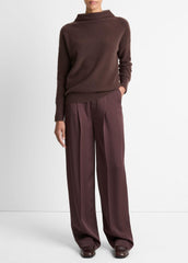 VINCE | Plush Cashmere Funnel-Neck Sweater in Turtleneck - TRUFFLE