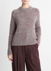 VINCE | Marled Crew Neck Sweater in Crew Neck - COGNAC COMBO