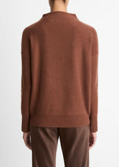 VINCE | Plush Cashmere Funnel-Neck Sweater in Turtleneck - CACAO