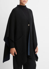 VINCE | Wool and Cashmere Double-Face Cape in Sweaters - BLACK NAVY
