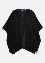 VINCE | Wool and Cashmere Double-Face Cape in Sweaters - BLACK NAVY