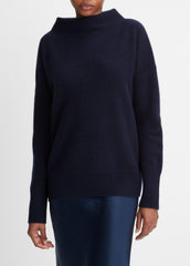 VINCE | Plush Cashmere Funnel-Neck Sweater in Turtleneck - COASTAL BLUE