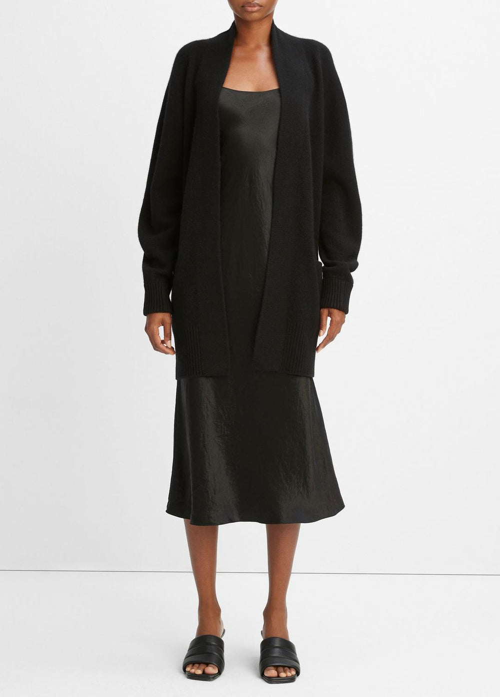 VINCE | Cashmere Open-Front Cardigan in Cardigans - BLACK