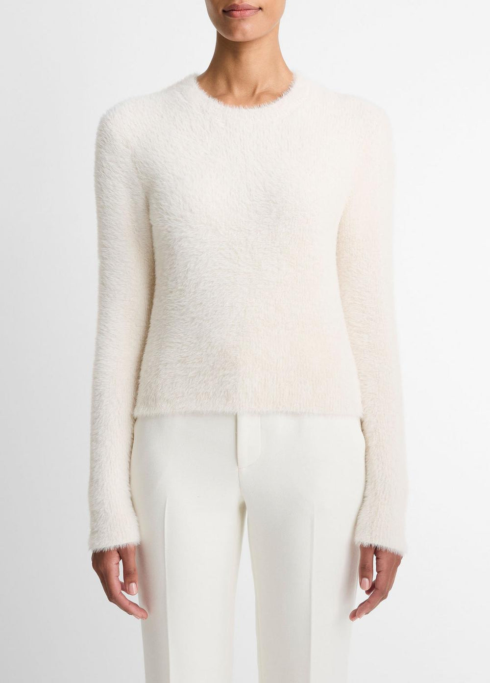 VINCE | Eyelash Crew Neck Sweater in Crew Neck - CHIFFON