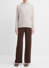 VINCE | Plush Cashmere Funnel-Neck Sweater in Turtleneck - MARBLE