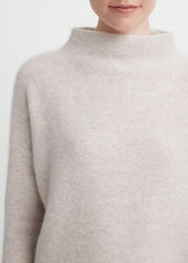 VINCE | Plush Cashmere Funnel-Neck Sweater in Turtleneck - MARBLE