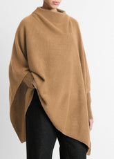VINCE | Merino Wool-Cashmere Funnel-Neck Poncho in Accessories - BISCOTTI