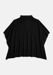 VINCE | Merino Wool-Cashmere Funnel-Neck Poncho in Accessories - BLACK