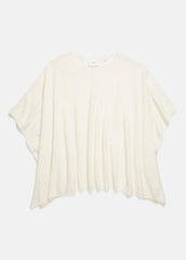 VINCE | Reverse-Jersey Cashmere Boat-Neck Poncho in Sweaters - OPTIC WHITE