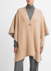 VINCE | Wool and Cashmere Double-Face Cape in Sweaters - CAMEL GREY