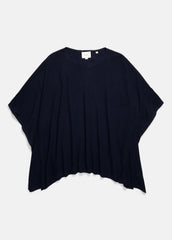 VINCE | Reverse-Jersey Cashmere Boat-Neck Poncho in Sweaters - COASTAL BLUE