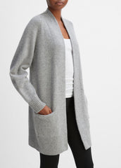 VINCE | Cashmere Open-Front Cardigan in Cardigans - MEDIUM HEATHER GREY