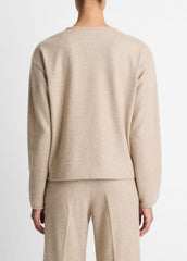 VINCE | Italian Wool-Blend Lounge Pullover in Sweatshirts & Hoodies - HEATHER MARZIPAN