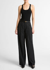 VINCE | Milano-Stitch Scoop-Neck Sweater Tank in Tank Tops - BLACK