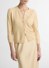 VINCE | Wool & Cashmere-Blend Pocket Cardigan in Cardigans - CHAMOMILE