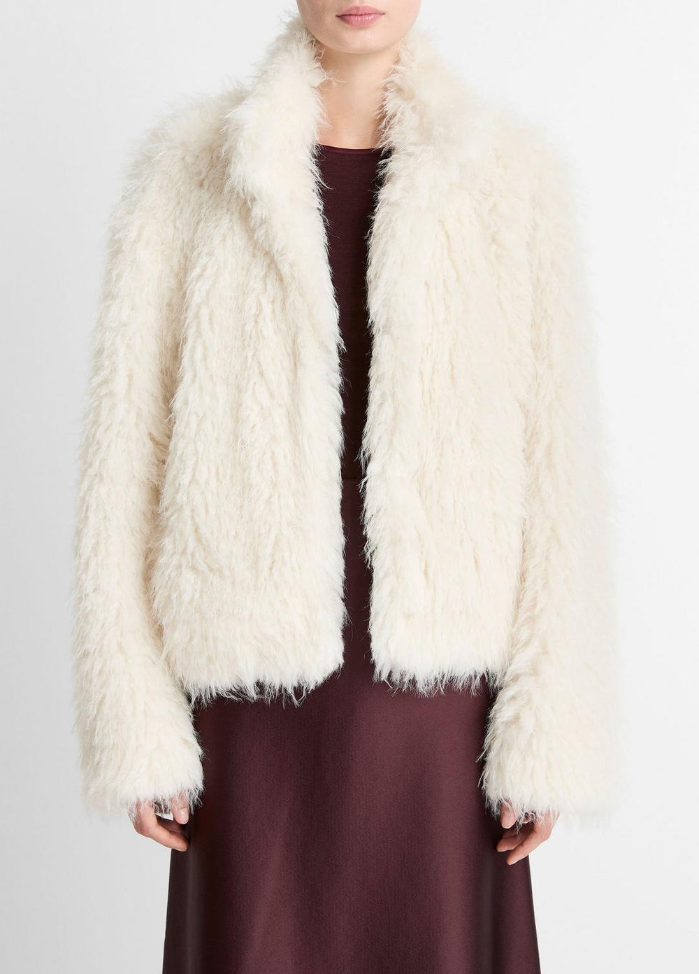 VINCE | Shaggy Faux-Fur Jacket in Jackets - LIGHT CREAM