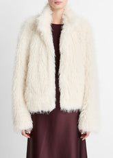 VINCE | Shaggy Faux-Fur Jacket in Jackets - LIGHT CREAM