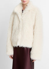 VINCE | Shaggy Faux-Fur Jacket in Jackets - LIGHT CREAM