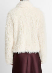 VINCE | Shaggy Faux-Fur Jacket in Jackets - LIGHT CREAM