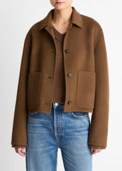 VINCE | Wool & Cashmere-Blend Short Jacket in Jackets - HAZELNUT