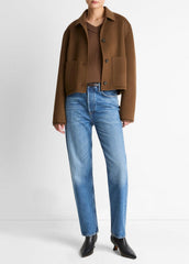 VINCE | Wool & Cashmere-Blend Short Jacket in Jackets - HAZELNUT
