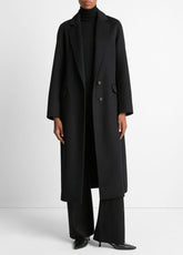 VINCE | Wool-Blend Single-Breasted Coat in Coats - BLACK