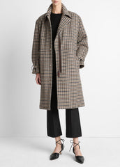 VINCE | Plaid Car Coat in Coats - MULTI CHECK