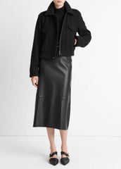 VINCE | Italian Wool-Blend Cropped Jacket in Jackets - BLACK