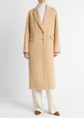 VINCE | Wool-Blend Single-Breasted Coat in Coats - CAMEL
